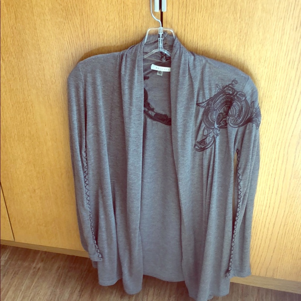 Embroidery Drape front cardigan from Phanuel